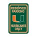 Miami Hurricanes 12-inch by 18-inch Parking Sign