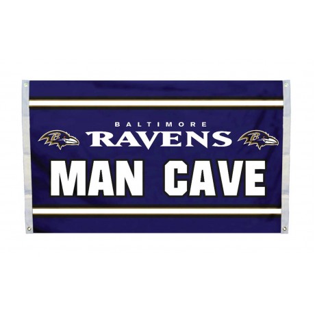 Baltimore Ravens MAN CAVE 3'x 5' NFL Flag