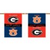 Georgia Bulldogs-Auburn Tigers House Divided 28 x 40 Banner