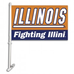 Illinois Fighting Illini NCAA Double Sided Car Flag