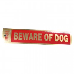 Gold Beware Of Dog Policy Business Sticker