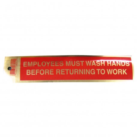 Gold Employees Must Wash Hands Policy Business Sticker