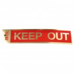 Gold Keep Out Policy Business Sticker
