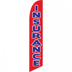 Insurance Red Blue Windless Swooper Flag