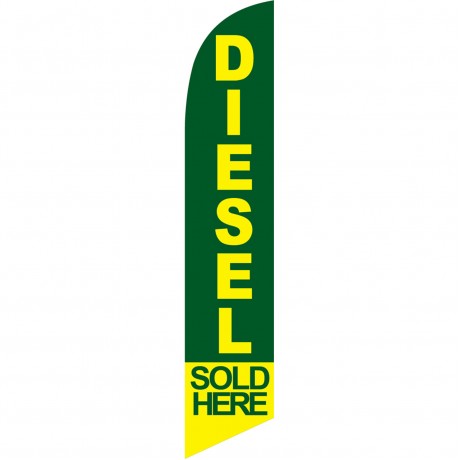 Diesel Sold Here Green Windless Swooper Flag