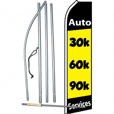 30K 60K 90K Auto Services Yellow Swooper Flag Bundle