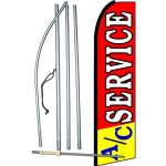 A/C Service Red Yellow Extra Wide Swooper Flag Bundle