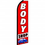Body Shop Red Extra Wide Swooper Flag