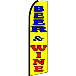Beer & Wine Yellow Extra Wide Swooper Flag