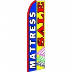 Mattress Sale Blue Yellow Extra Wide Swooper Flag