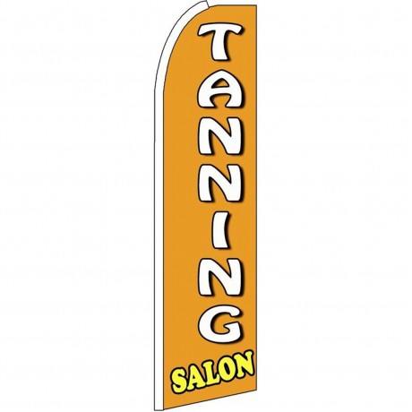 Tanning Salon Orange Extra Wide Swooper Flag