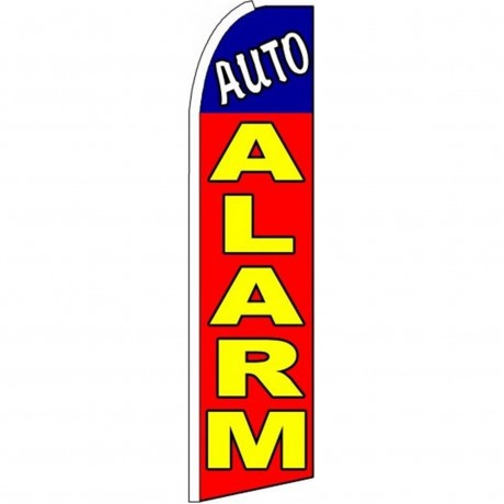 Auto Alarm Red Extra Wide Swooper Flag