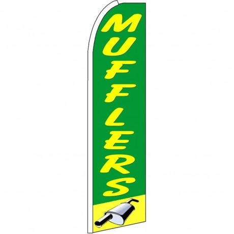 Mufflers Green Extra Wide Swooper Flag