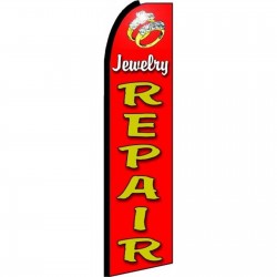 Jewelry Repair Red Extra Wide Swooper Flag