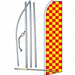 Checkered Red & Yellow Swooper Flag Bundle