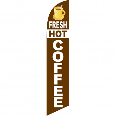 Fresh Hot Coffee Windless Swooper Flag
