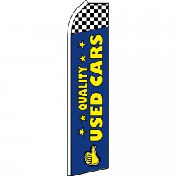 Quality Used Cars Blue Checkered Swooper Flag