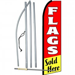 Flags Sold Here Red Extra Wide Swooper Flag Bundle