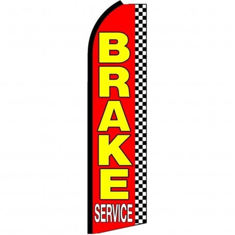 Brake Service Red Checkered Extra Wide Swooper Flag