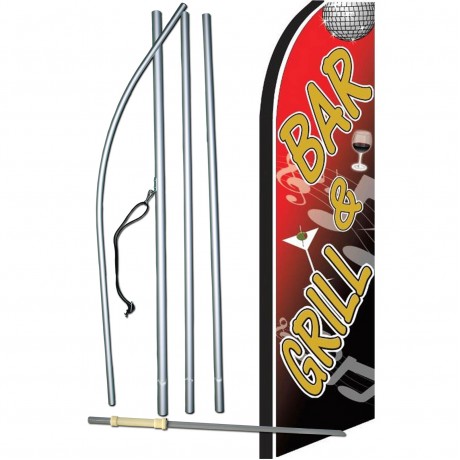 Bar & Grill Extra Wide Swooper Flag Bundle
