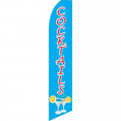 Cocktails Blue Swooper Flag