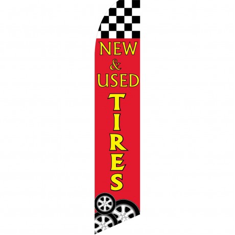 New & Used Tires Red Swooper Flag