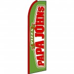 Papa John's Red Sleeve Extra Wide Swooper Flag