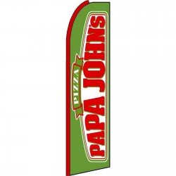 Papa John's Red Sleeve Extra Wide Swooper Flag