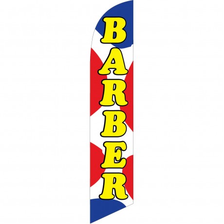 Barber Shop Red Blue Dots Windless Swooper Flag