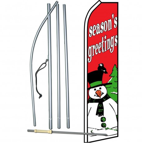 Seasons Greetings Snowman Swooper Flag Bundle