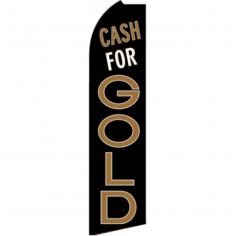 Cash For Gold Black/Brown Extra Wide Swooper Flag