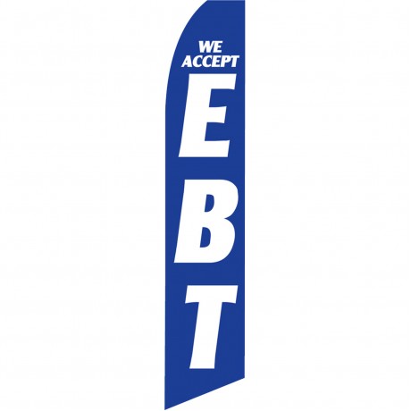 We Accept EBT Blue Swooper Flag