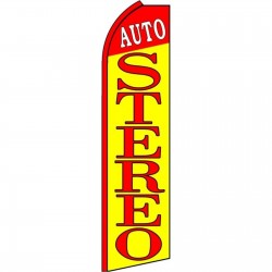 Auto Stereo Yellow Extra Wide Swooper Flag