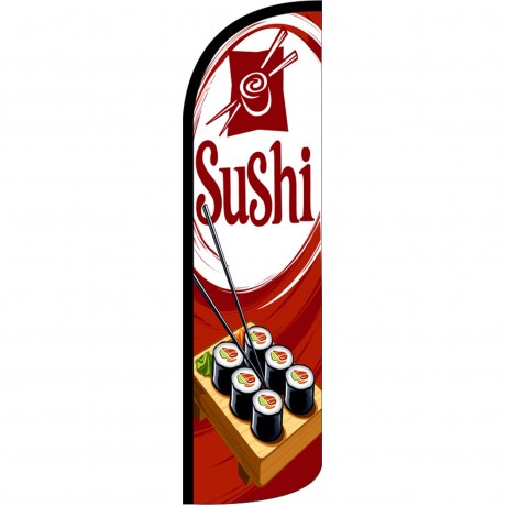 Sushi Red Extra Wide Windless Swooper Flag
