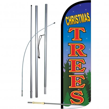 Christmas Trees Extra Wide Windless Swooper Flag Bundle