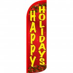 Happy Holidays Extra Wide Windless Swooper Flag