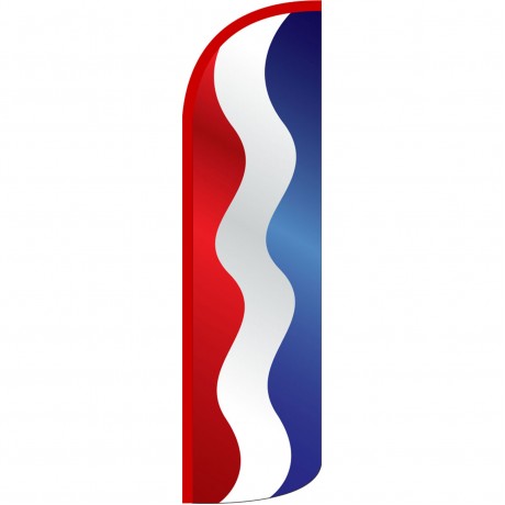 Waving Red, White and Blue Stripes Extra Wide Windless Swooper Flag