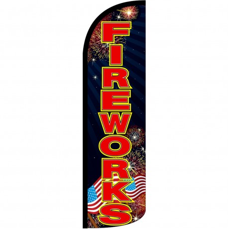 Fireworks Black Extra Wide Windless Swooper Flag