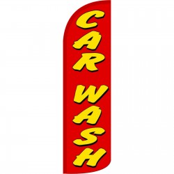 Car Wash Red Extra Wide Windless Swooper Flag