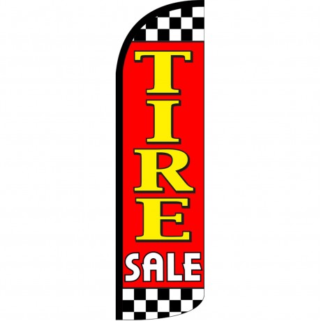 Tire Sale Red Extra Wide Windless Swooper Flag