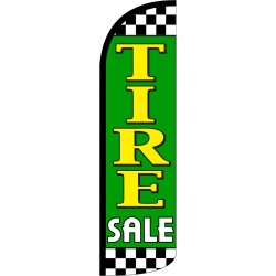 Tire Sale Green Extra Wide Windless Swooper Flag