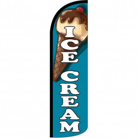 Ice Cream Blue Extra Wide Windless Swooper Flag