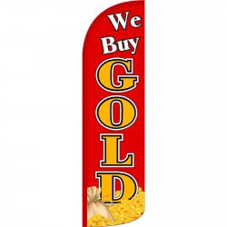 We Buy Gold Cash Bag Extra Wide Windless Swooper Flag