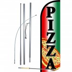 Pizza Extra Wide Windless Swooper Flag Bundle
