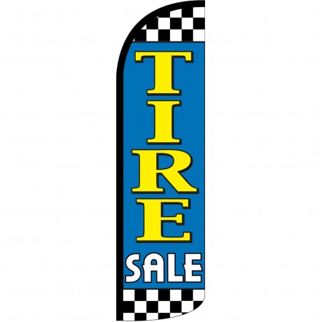 Tire Sale Blue Extra Wide Windless Swooper Flag