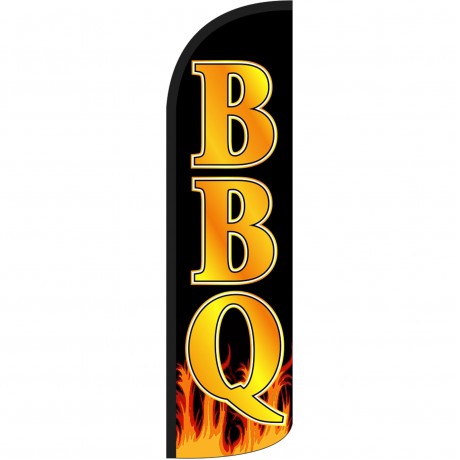 BBQ Black Gold Extra Wide Windless Swooper Flag