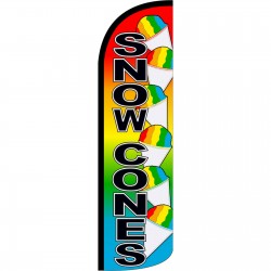 Snow Cones Rainbow Extra Wide Windless Swooper Flag