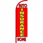 Insurance Auto Home Red Extra Wide Windless Swooper Flag