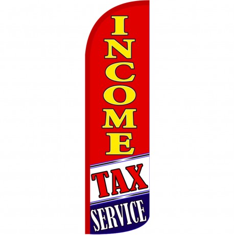 Income Tax Service Red Extra Wide Windless Swooper Flag