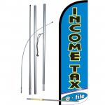 Income Tax E-File Blue Extra Wide Windless Swooper Flag Bundle